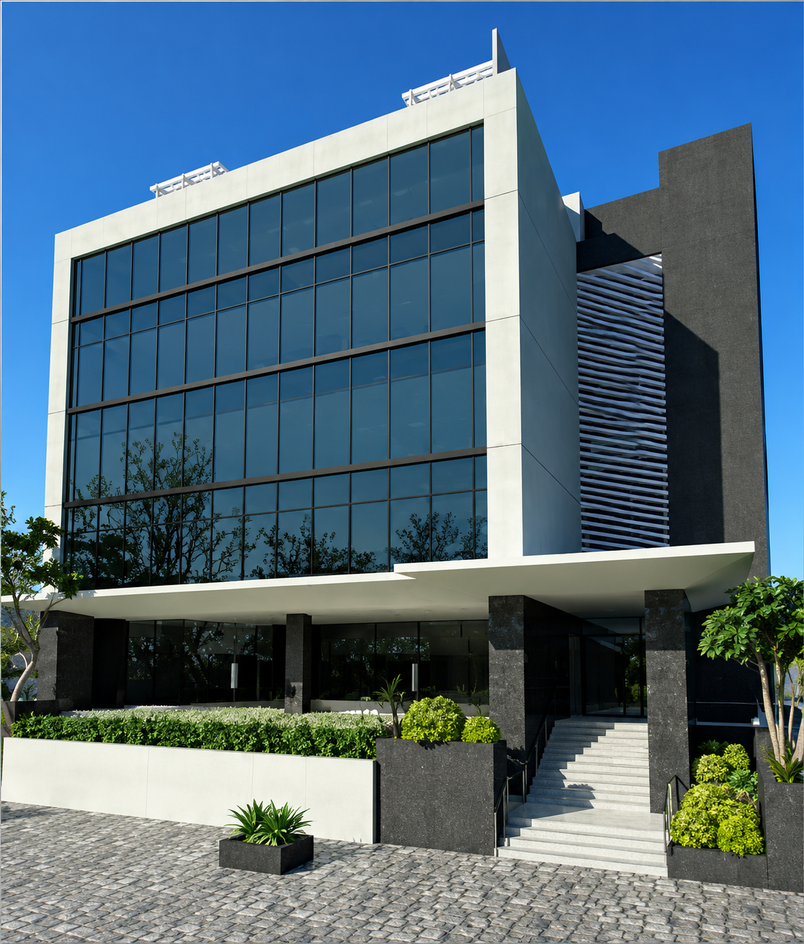 Modern Glass Office Facade